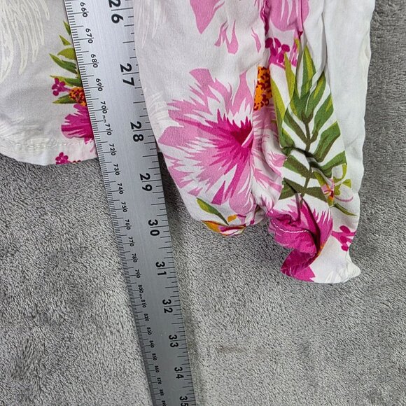 Womens Hawaiian Hangover White & Pink Floral Kimono Style Top Rayon One Size - Picture 6 of 7